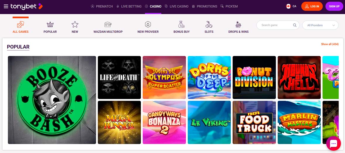 TonyBet Casino Canada